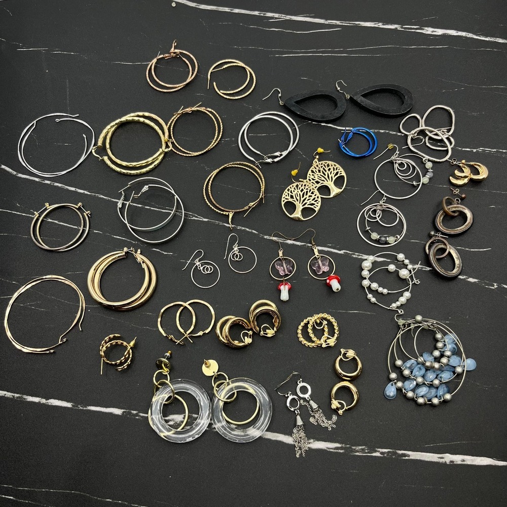 Bulk Wearable Jewelry Lot 29 Pairs Mixed Styles Fashion Costume Earring Set DIY
